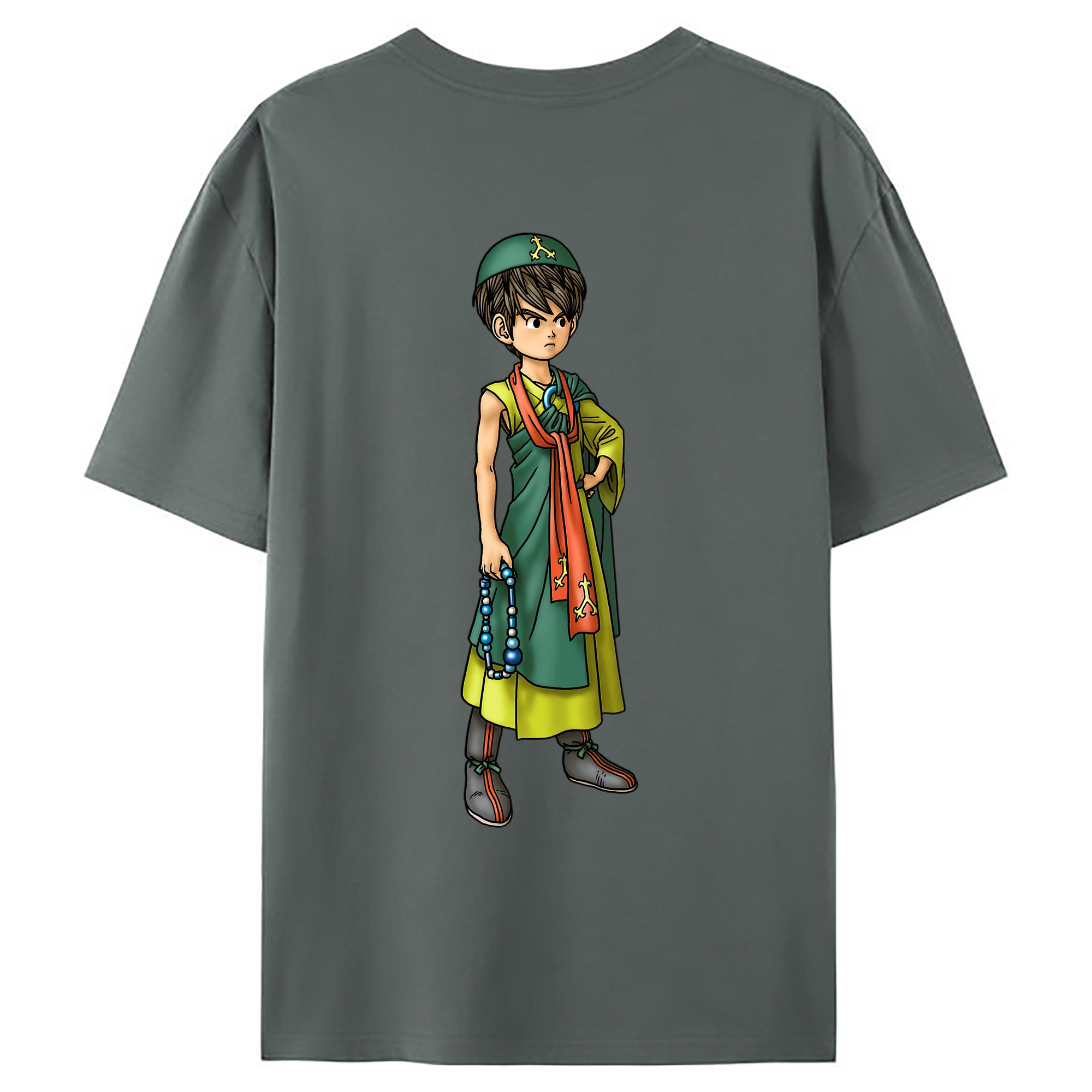 （画像用） ドラゴンクエスト Doragon Kuesuto Dragon Quest 綿100％ メンズ半袖Tシャツ（バックプリント） 通気性